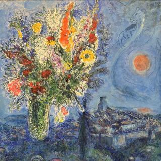 Marc Chagall - Spáč s květinami